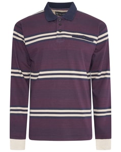 KAM Long Sleeve Striped Rugby Shirt Navy